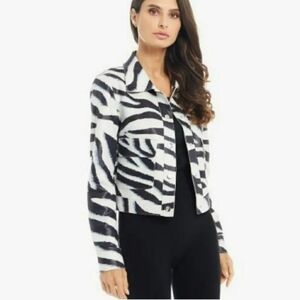 Adore Black and White Zebra Cropped Jacket , Size L